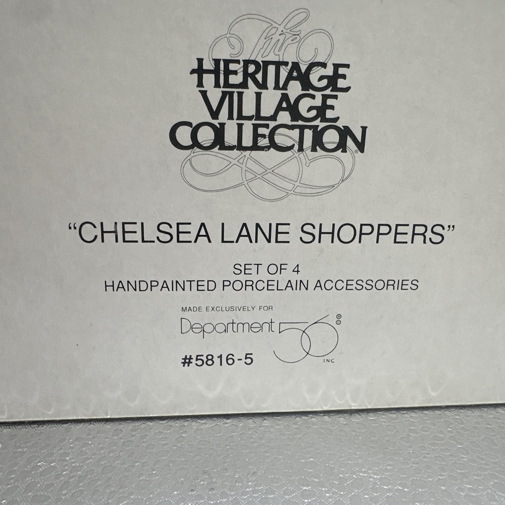 Dept 56 Heritage Village‎ Collection Chelsea Lane Shoppers  Set Of Four Retired - Picture 7 of 7
